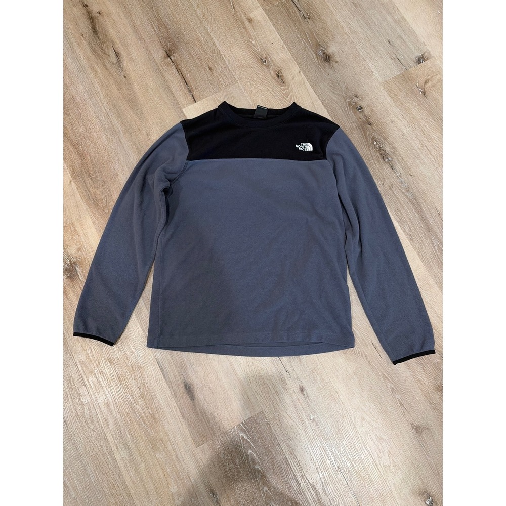 The North Face Mens TKA 100 Glacier Fleece Pullover Gray Black Medium